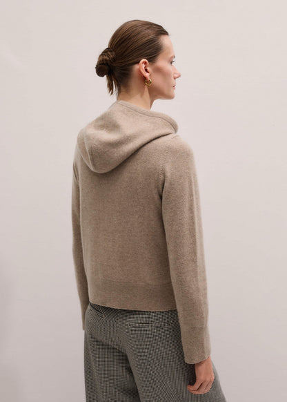 ME+EM Clothing Light Brown Cashmere Two-Way Zip Straight Hoodie