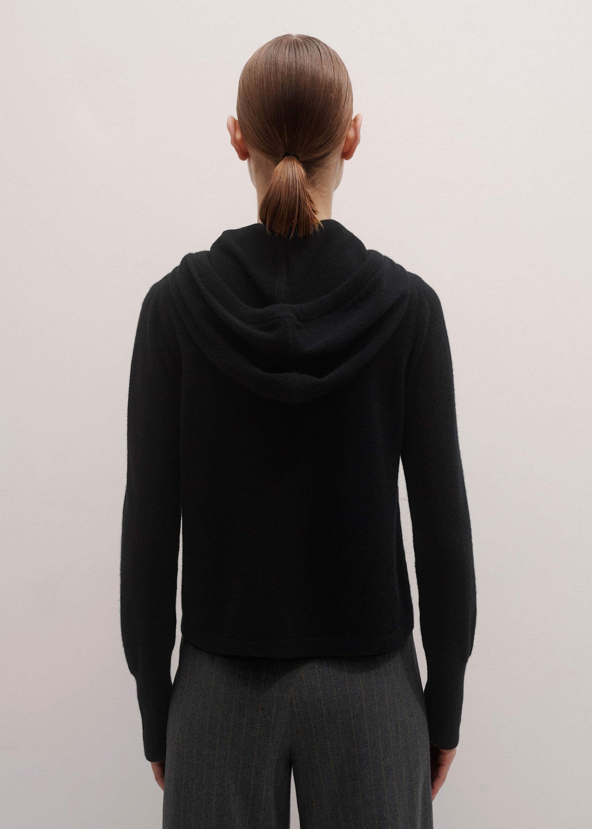ME+EM Clothing Black Cashmere Relaxed Fit Box Zip Hoodie