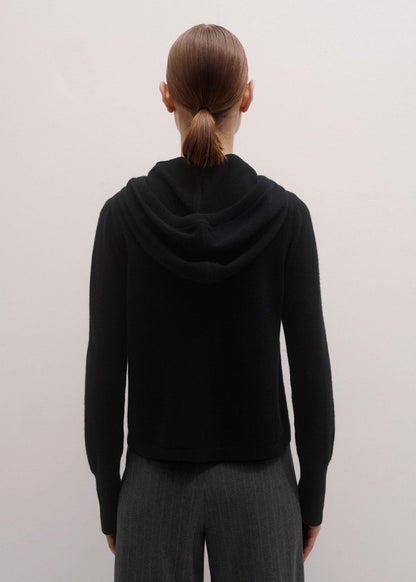 ME+EM Clothing Black Cashmere Relaxed Fit Box Zip Hoodie