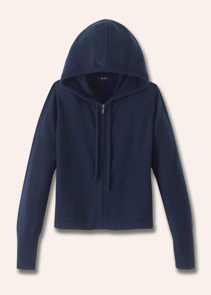 ME+EM Clothing Navy Cashmere Relaxed Fit Box Zip Hoodie