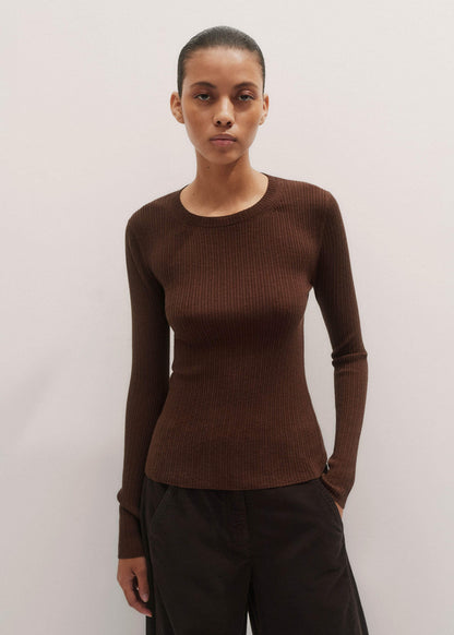 ME+EM Clothing Brown Barely There Sweater