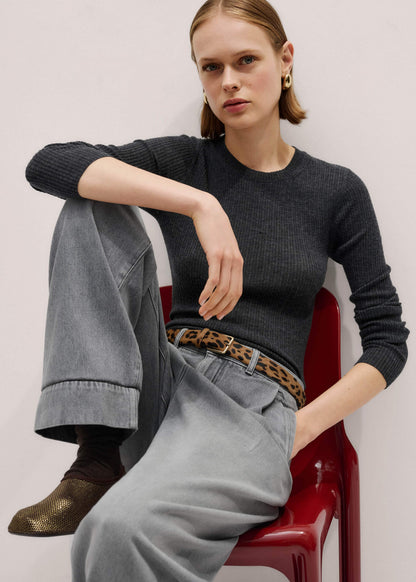 ME+EM Clothing Gray Barely There Sweater