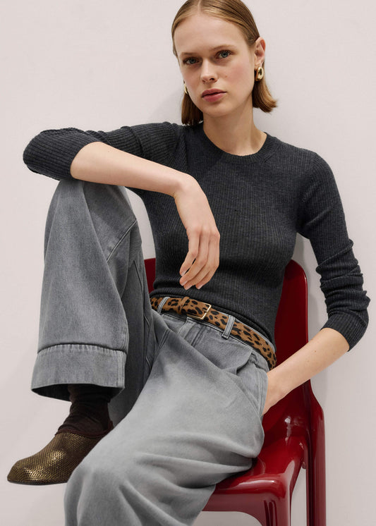 ME+EM Clothing Gray Barely There Sweater