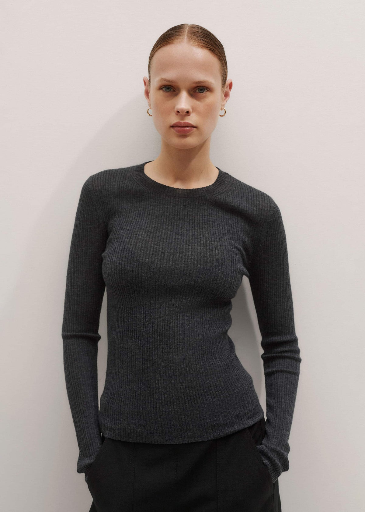 ME+EM Clothing Gray Barely There Sweater