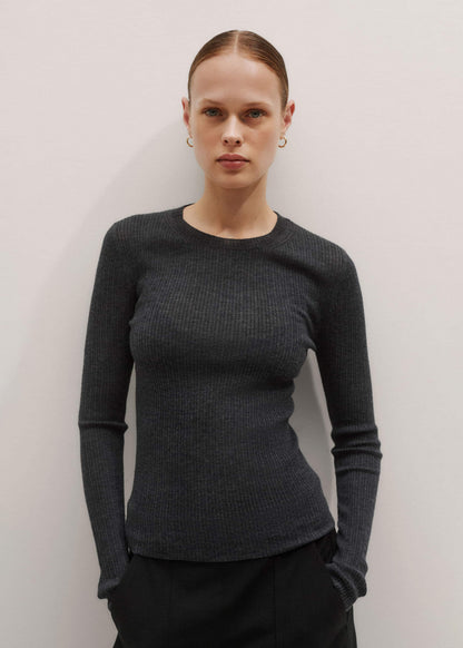 ME+EM Clothing Gray Barely There Sweater