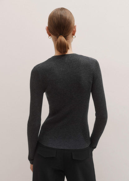 ME+EM Clothing Gray Barely There Sweater