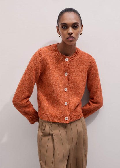 ME+EM Clothing Orange Relaxed Crew Cardigan