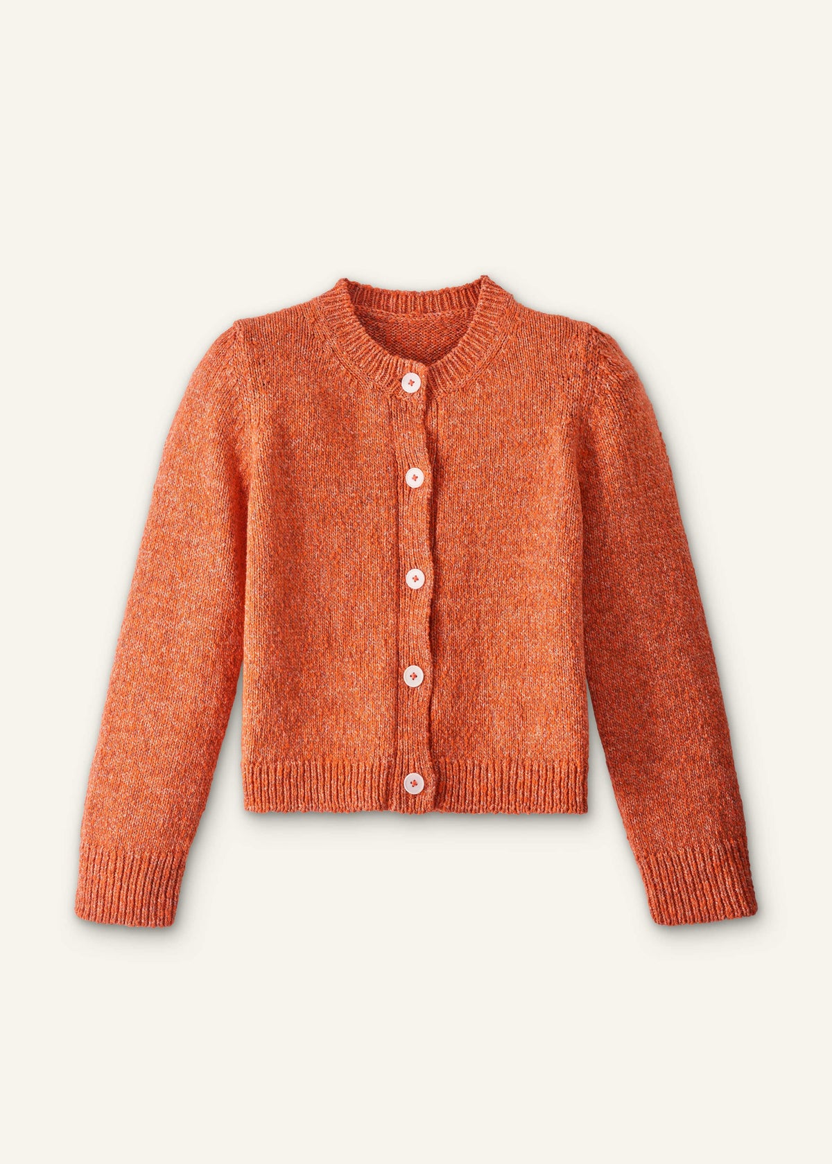 ME+EM Clothing Orange Relaxed Crew Cardigan
