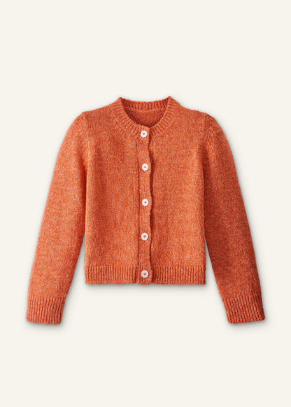 ME+EM Clothing Orange Relaxed Crew Cardigan