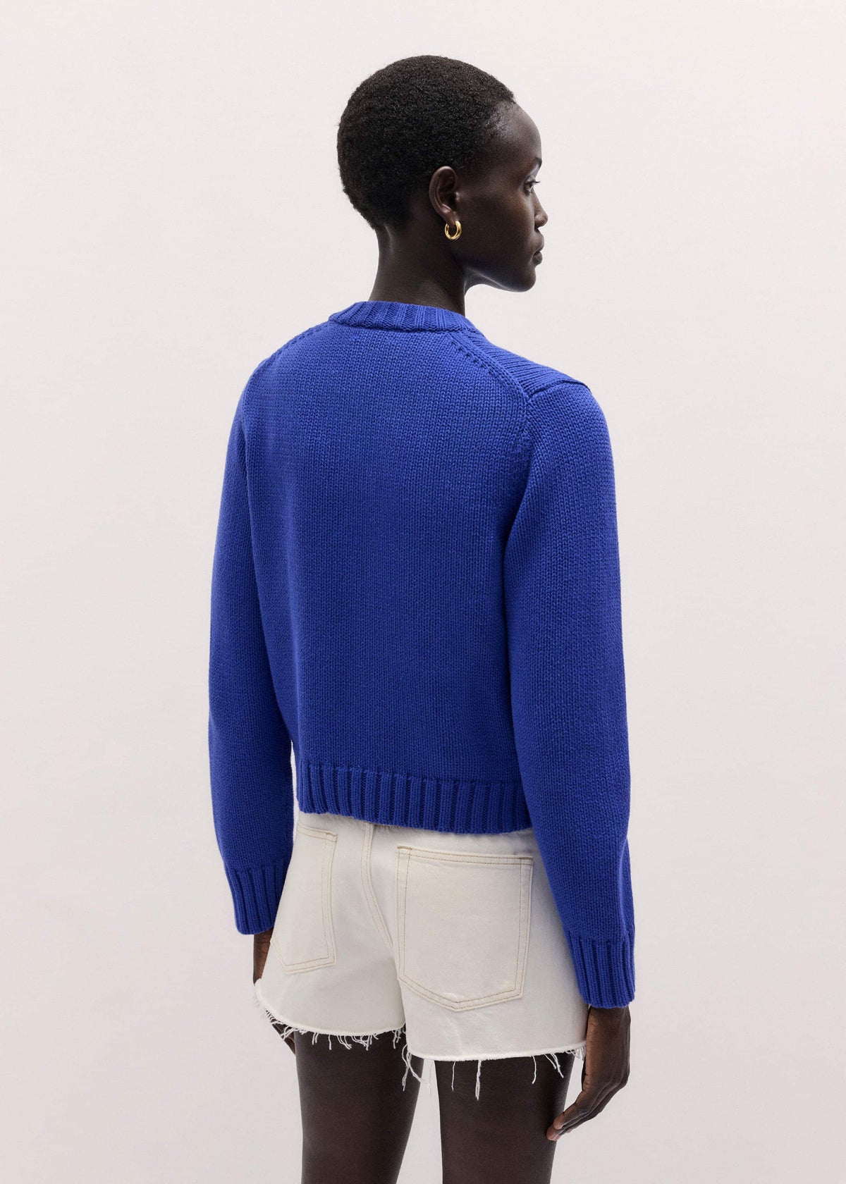 ME+EM Clothing Deep Blue Straight Crop Cardigan