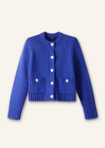 ME+EM Clothing Deep Blue Straight Crop Cardigan
