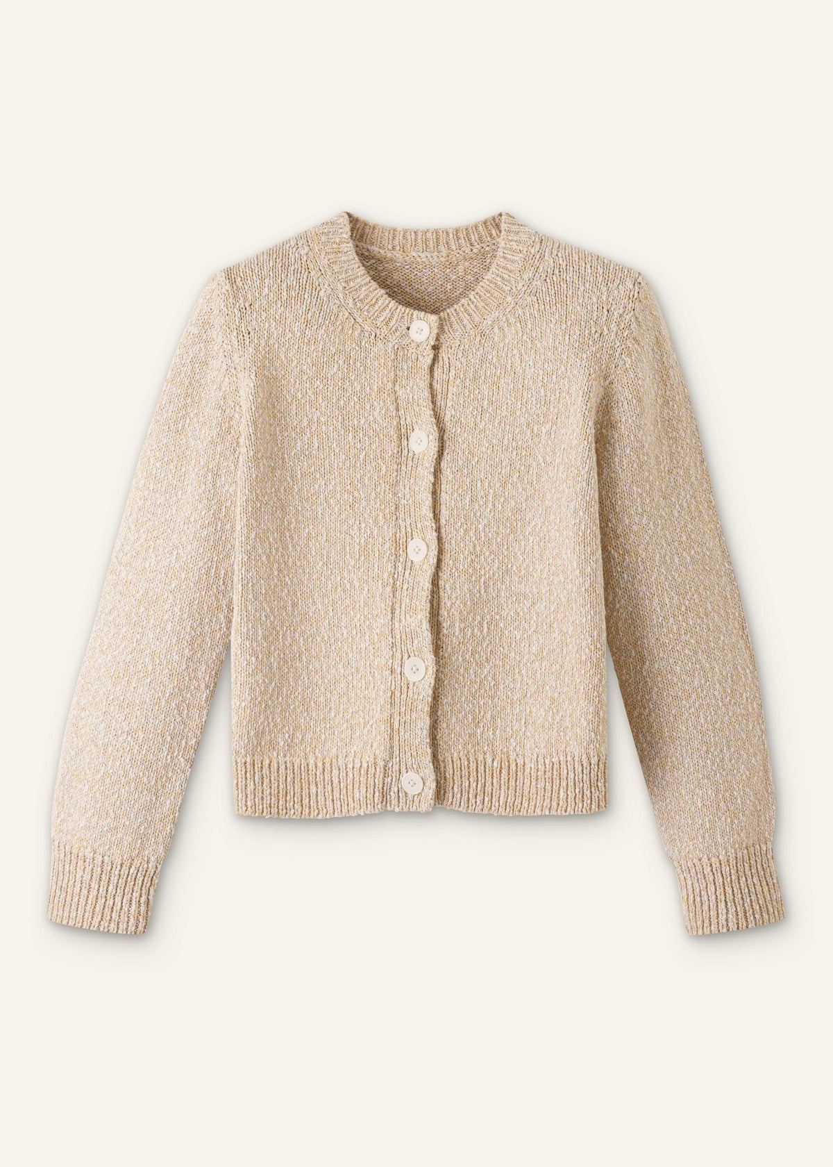 ME+EM Clothing Yellow Relaxed Crew Neckline Cardigan