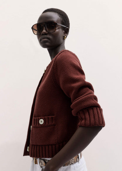 ME+EM Clothing Cinnamon Straight Crop Cardigan