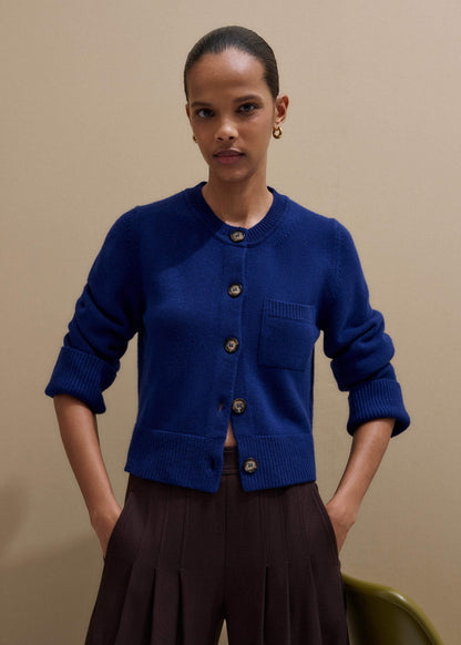 ME+EM Clothing Blue Button-Through Straight Cardigan