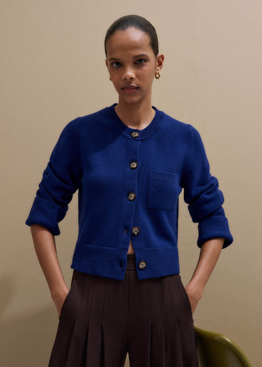 ME+EM Clothing Blue Button-Through Straight Cardigan