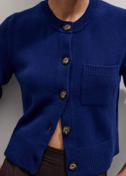 ME+EM Clothing Blue Button-Through Straight Cardigan