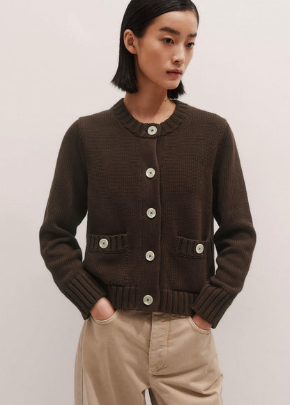 ME+EM Clothing Brown Crop Cardigan