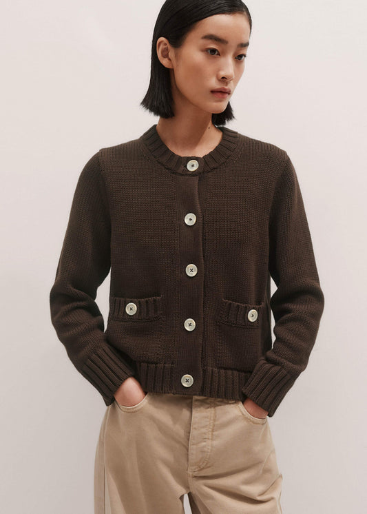 ME+EM Clothing Brown Crop Cardigan