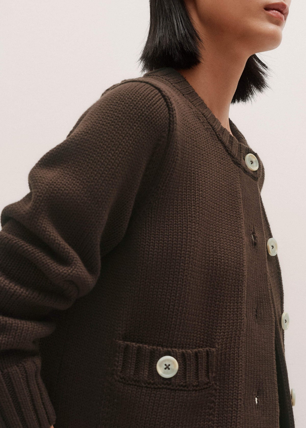 ME+EM Clothing Brown Crop Cardigan
