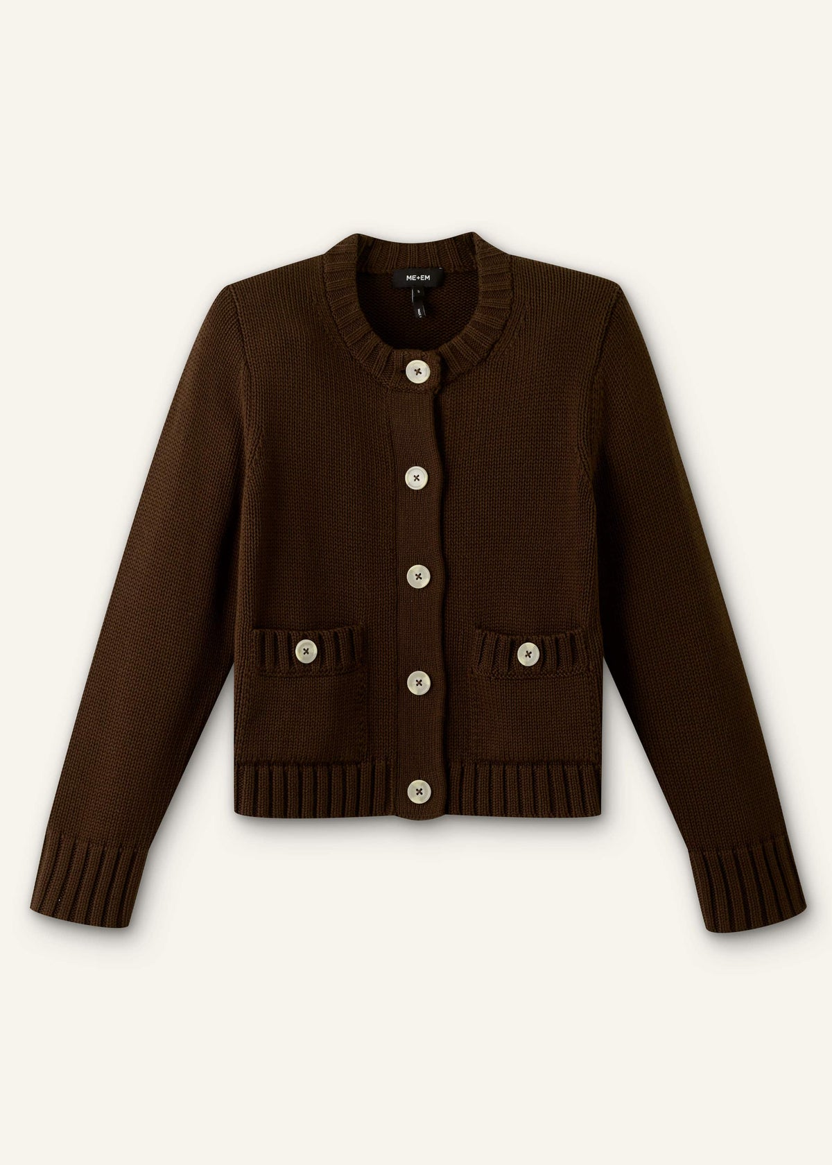 ME+EM Clothing Brown Crop Cardigan