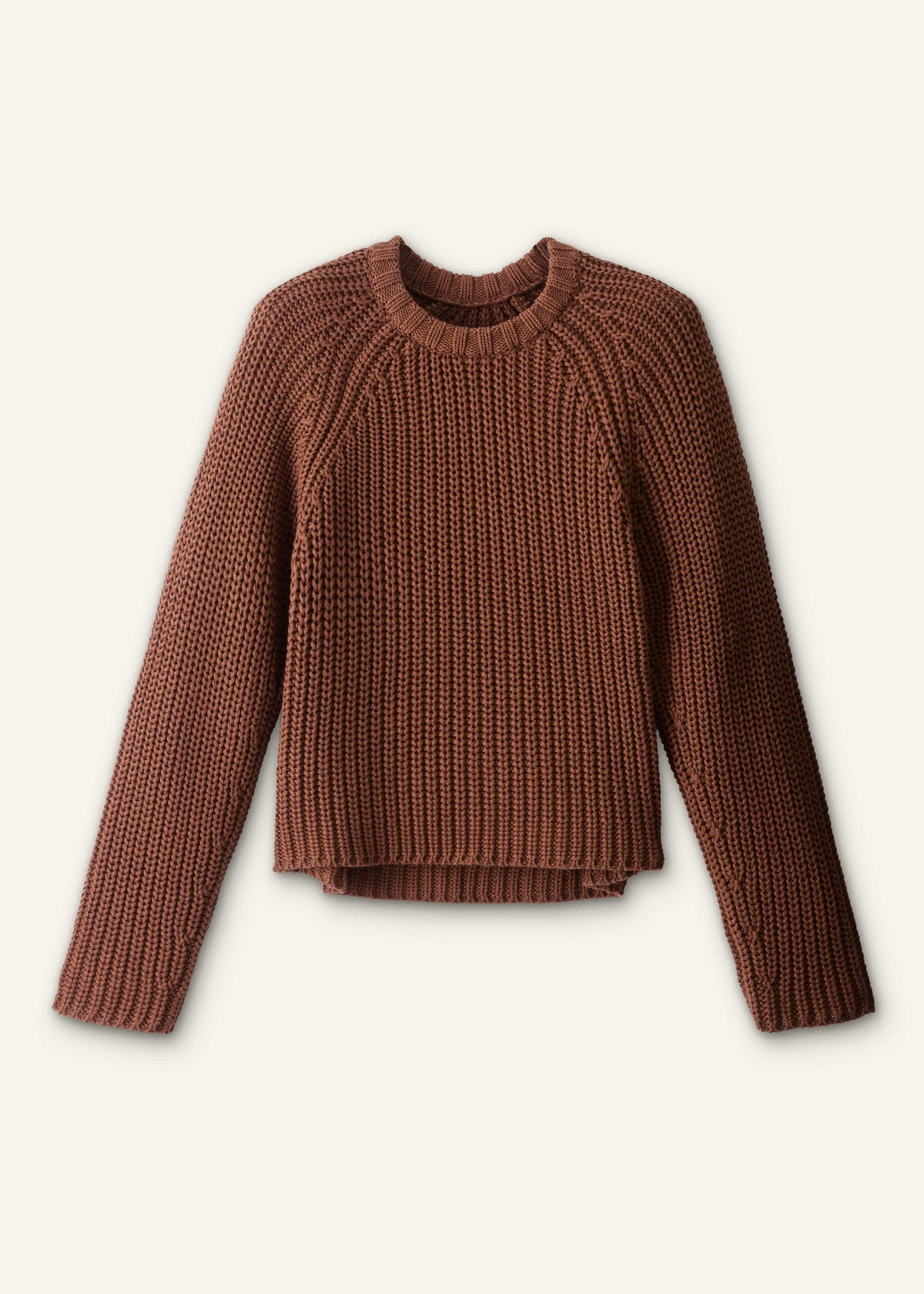 ME+EM Clothing Brown Chunky Cotton Raglan Sweater