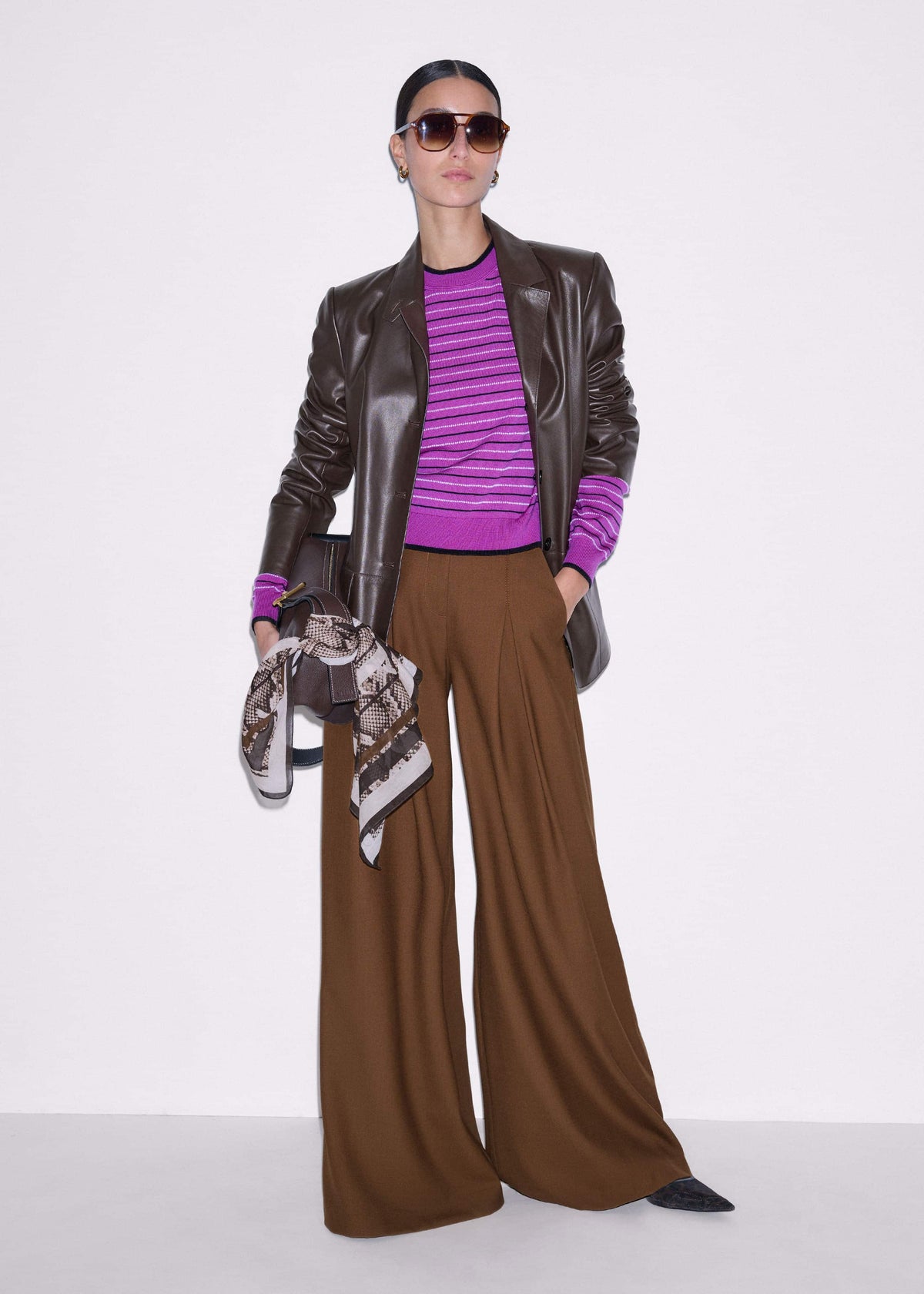 ME+EM Clothing Textured Stripe Straight Sweater