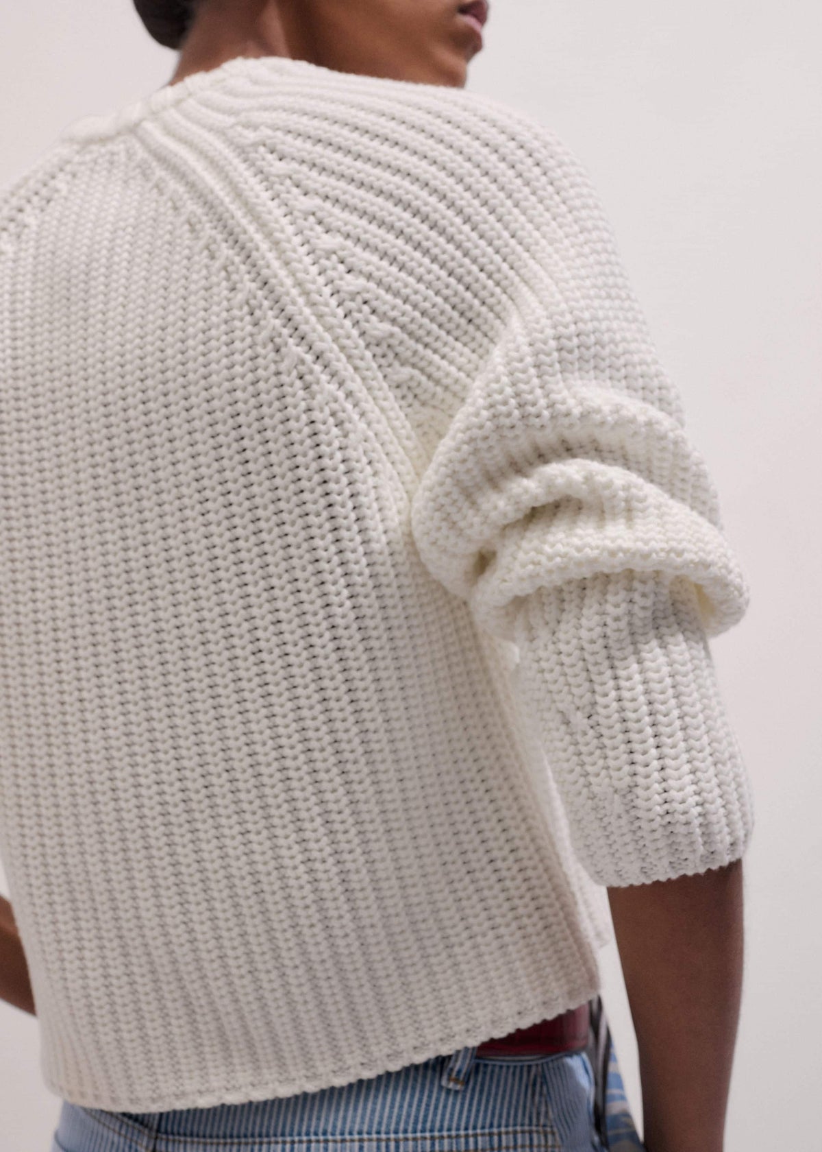 ME+EM Clothing White Chunky Raglan Relaxed Weekend Sweater