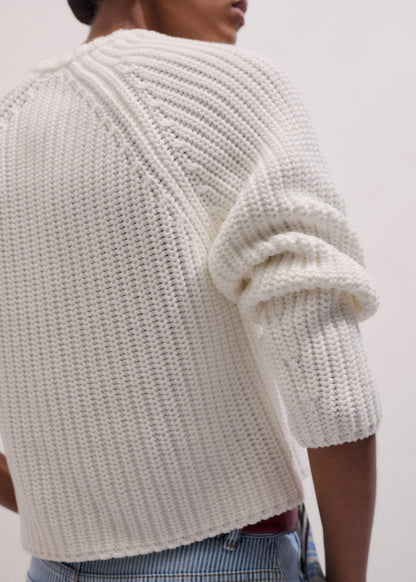 ME+EM Clothing White Chunky Raglan Relaxed Weekend Sweater