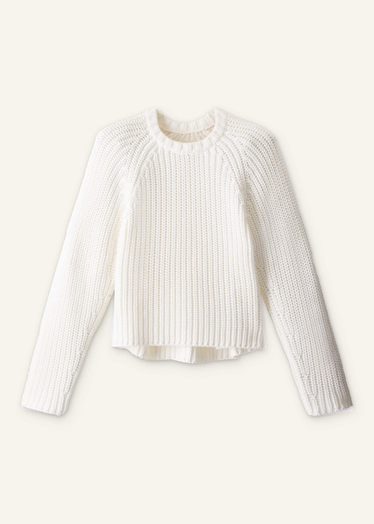 ME+EM Clothing White Chunky Raglan Relaxed Weekend Sweater