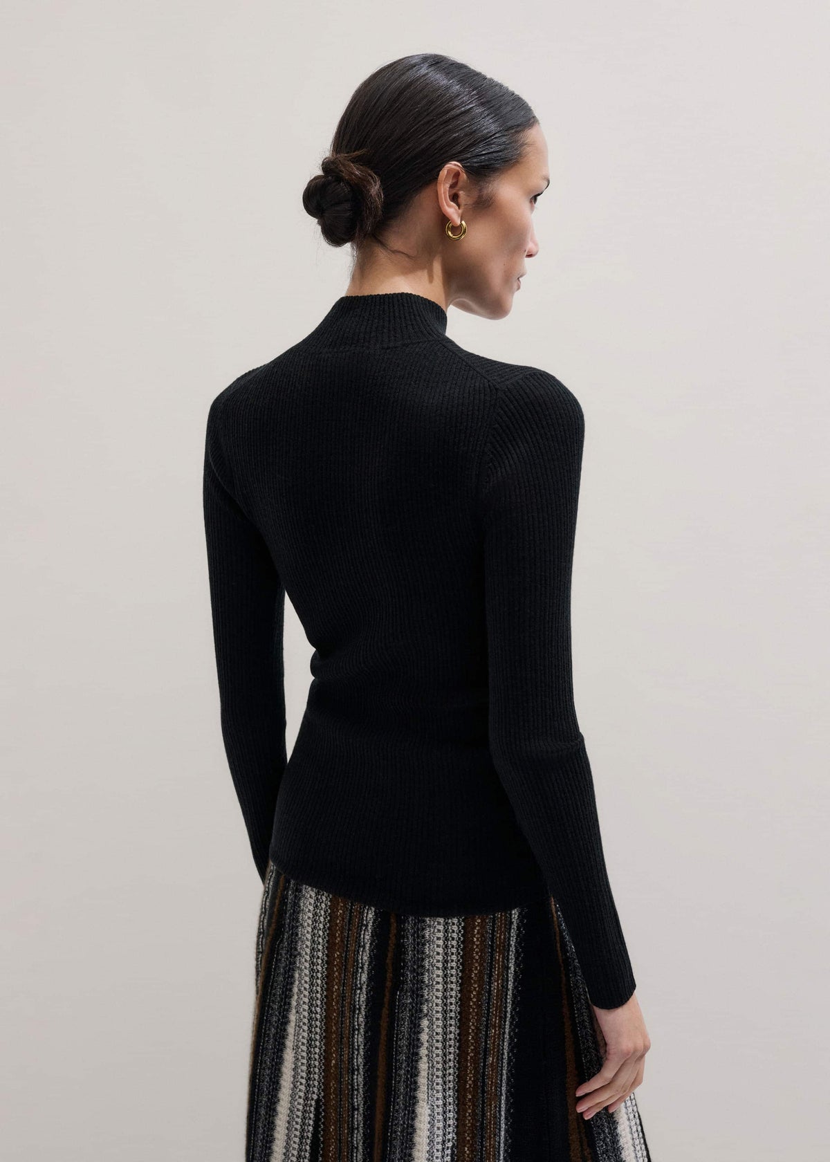 ME+EM Clothing Black Barely There Slim Rib Layering Sweater