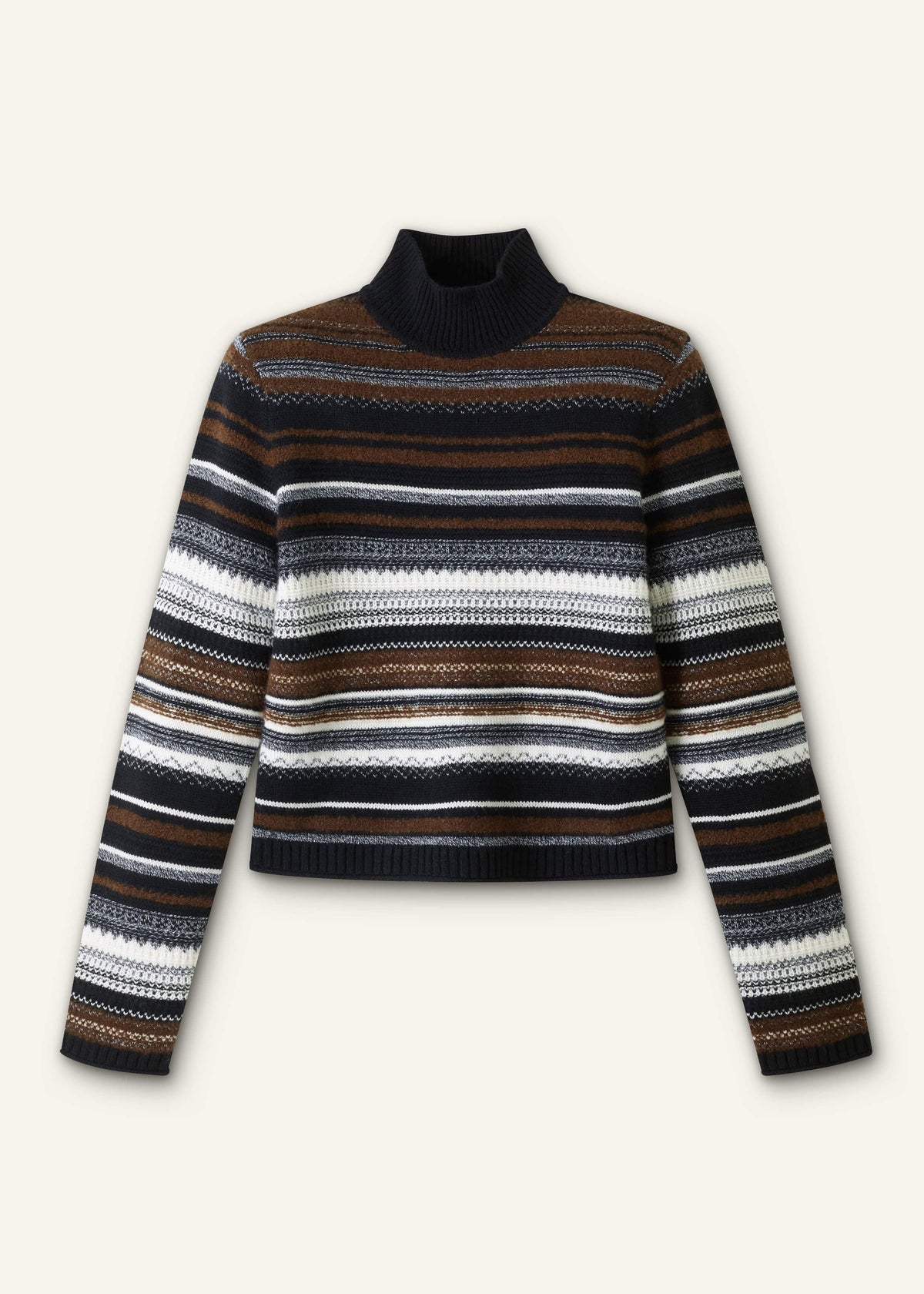 ME+EM Clothing Black Textured Stitch Relaxed High Neck Sweater