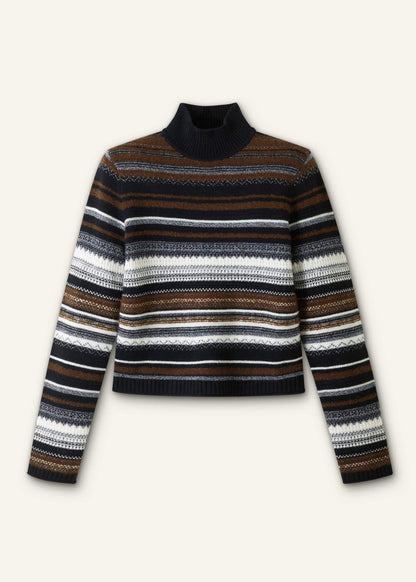 ME+EM Clothing Black Textured Stitch Relaxed High Neck Sweater