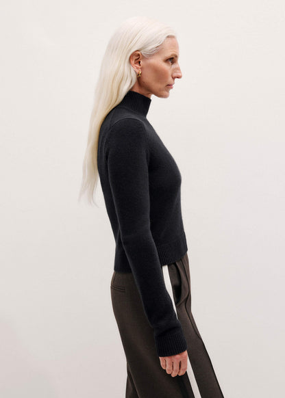 ME+EM Clothing Black High Neck Crop Sweater
