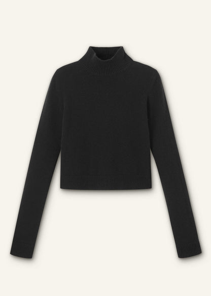 ME+EM Clothing Black High Neck Crop Sweater