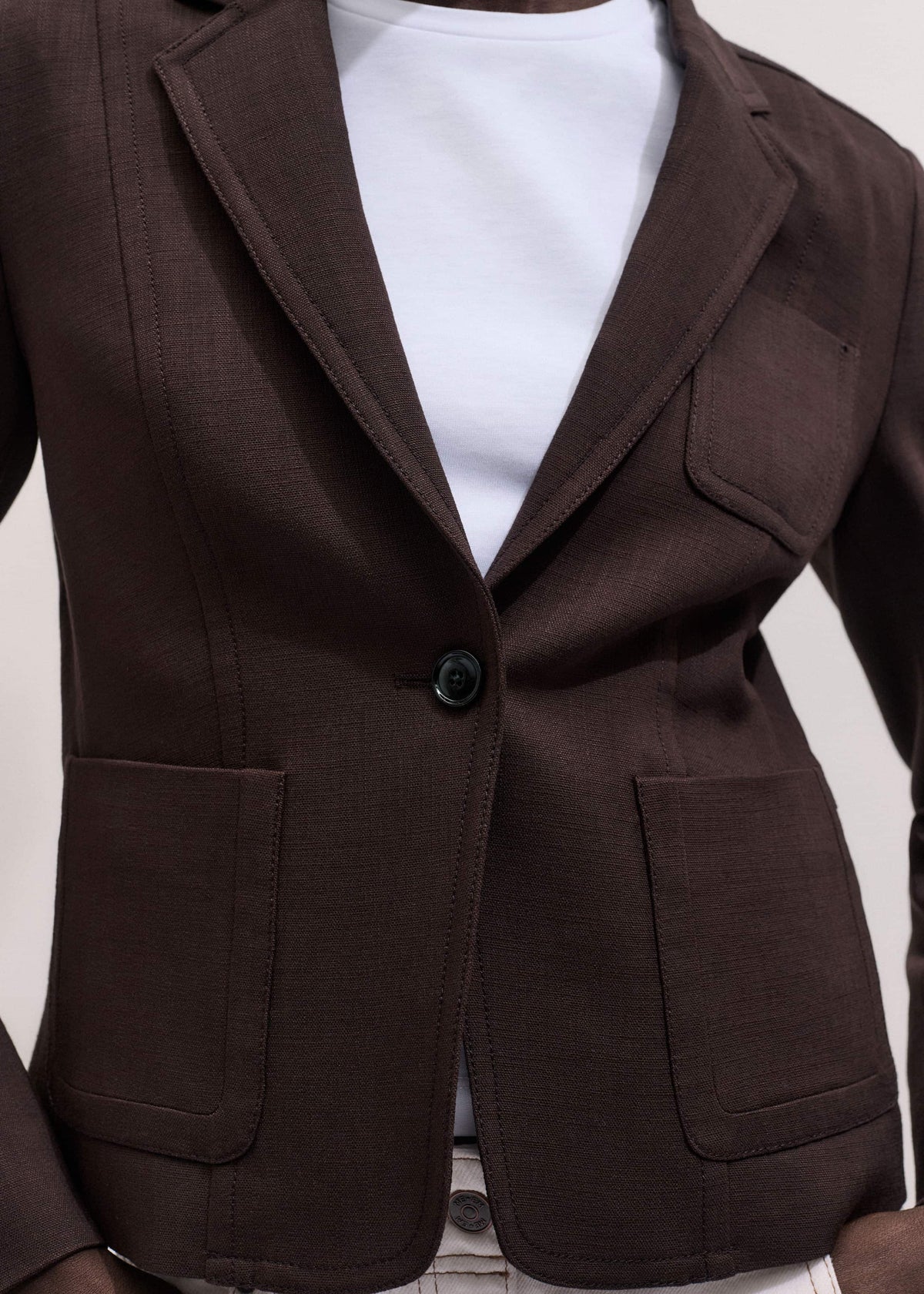 ME+EM Clothing Brown Fitted Short Blazer