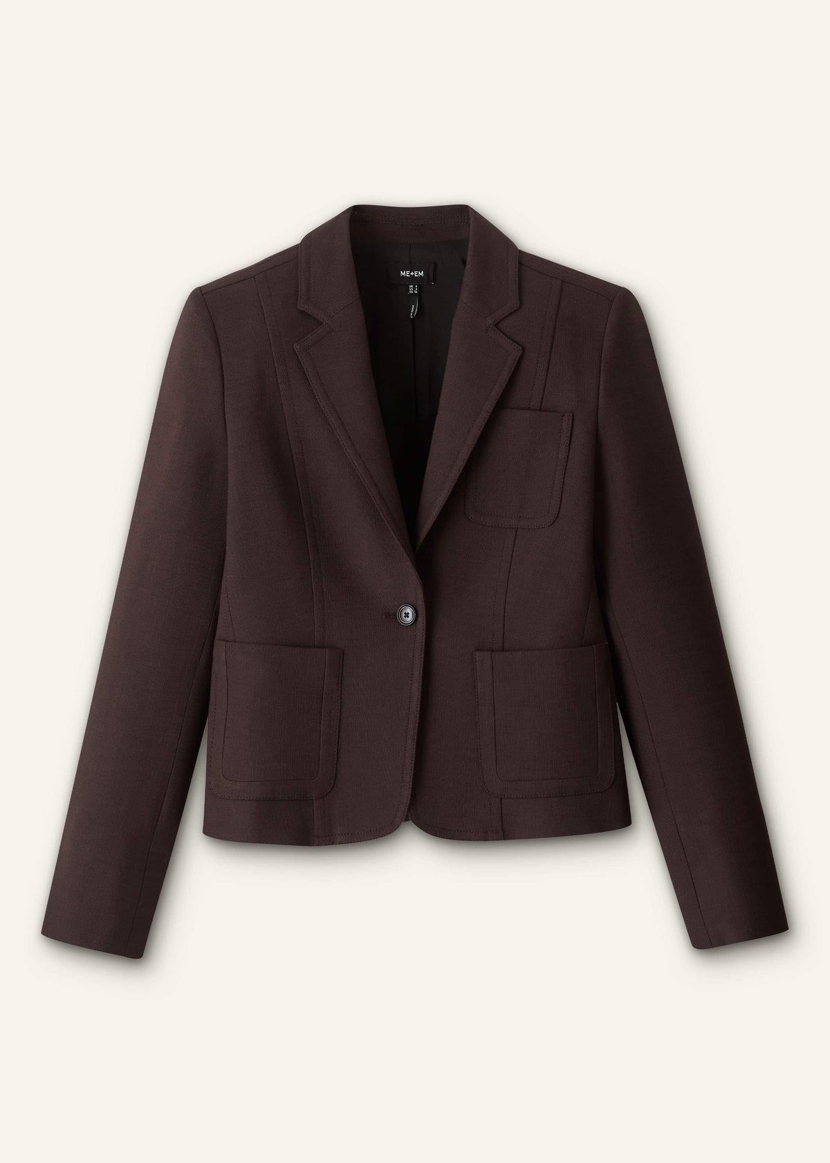 ME+EM Clothing Brown Fitted Short Blazer