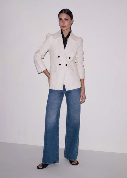 ME+EM Clothing Ivory Slim Feminine Sleeve Blazer