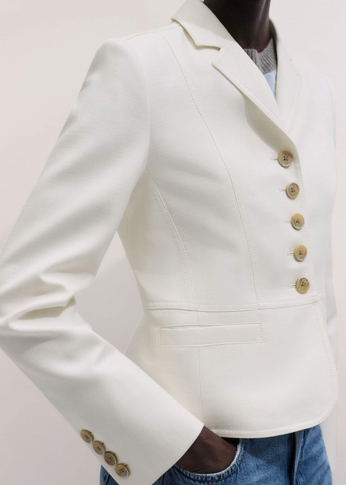 ME+EM Clothing Ivory Fitted Utility Jacket