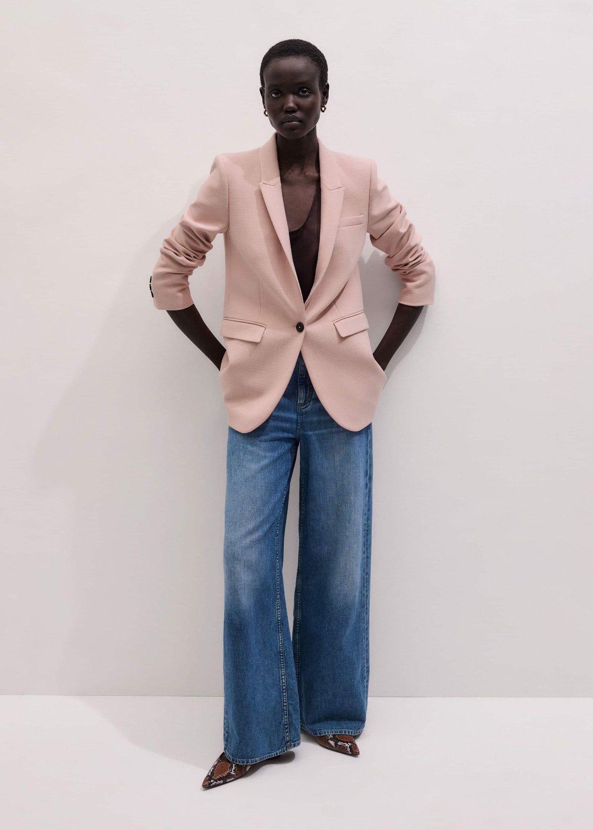 ME+EM Clothing Pink Sharp Shoulder Blazer