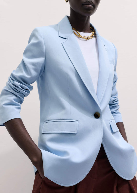 ME+EM Clothing Sky Blue Sharp Shoulder Blazer