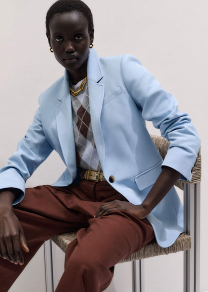 ME+EM Clothing Sky Blue Sharp Shoulder Blazer