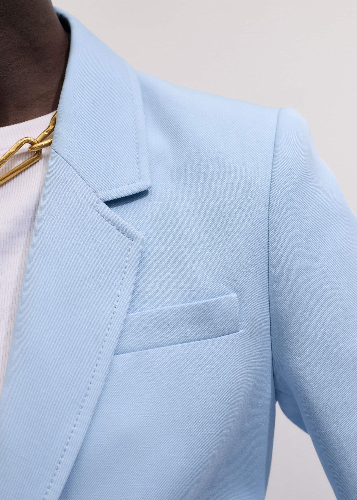 ME+EM Clothing Sky Blue Sharp Shoulder Blazer