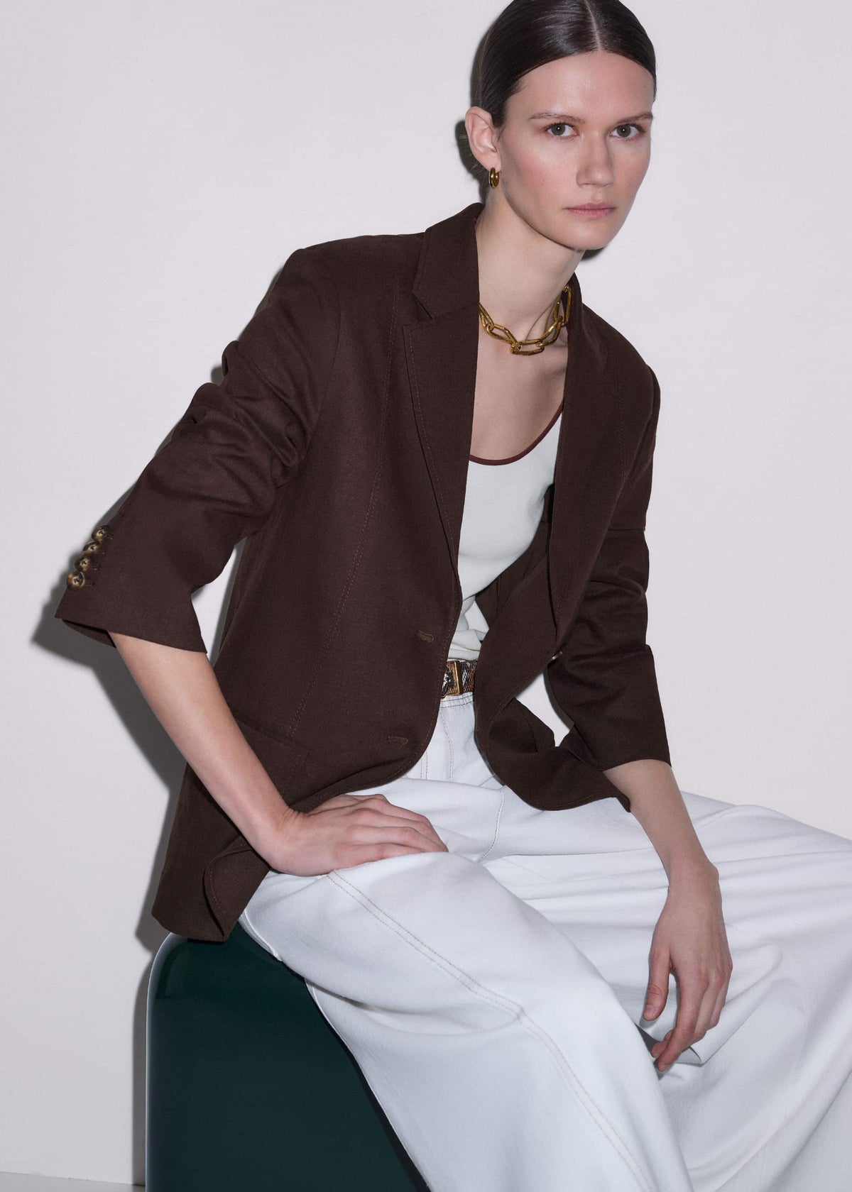 ME+EM Clothing Brown Summer Oversized Blazer