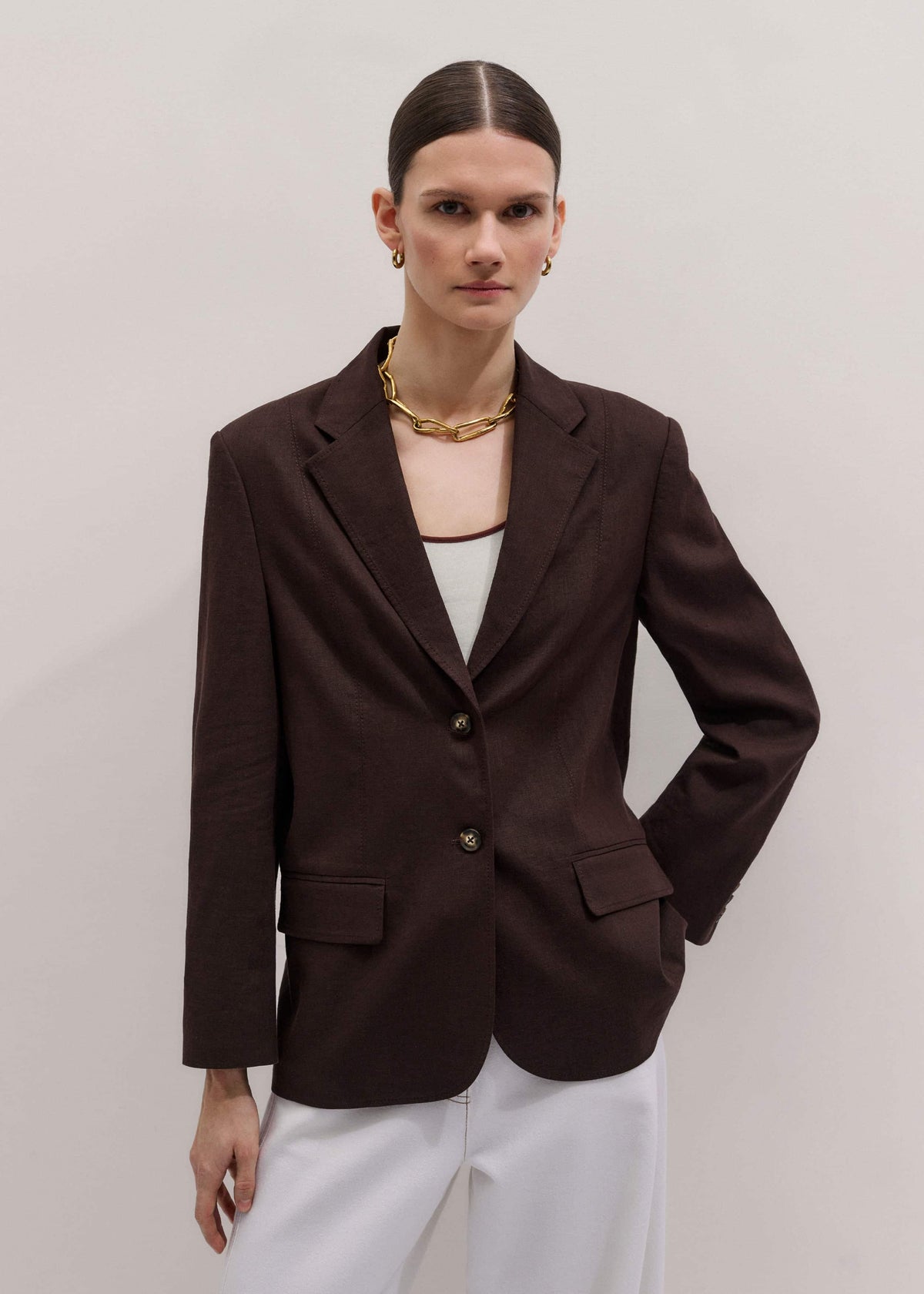 ME+EM Clothing Brown Summer Oversized Blazer