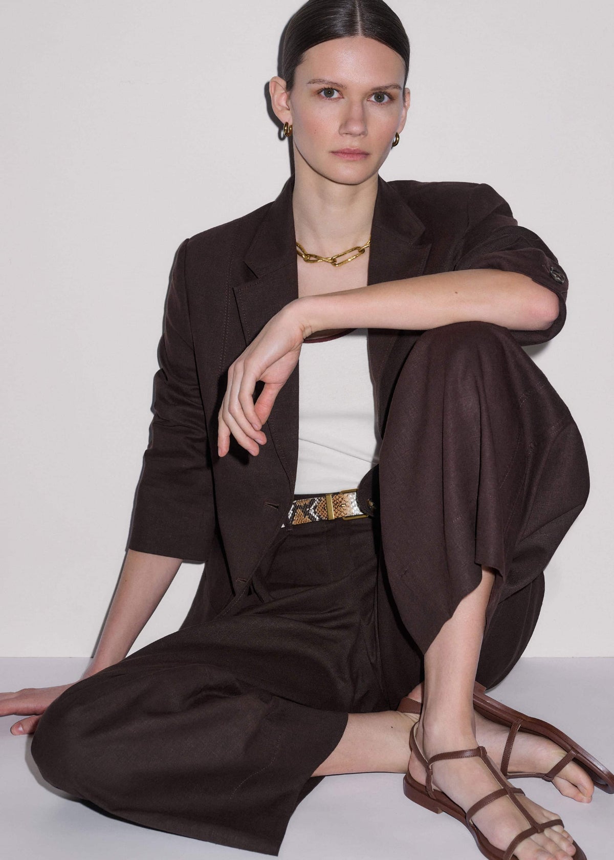 ME+EM Clothing Brown Summer Oversized Blazer