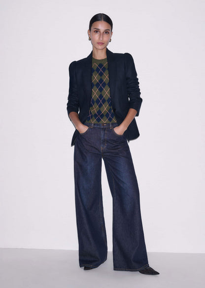 ME+EM Clothing Navy Feminine Sleeve Fitted Blazer