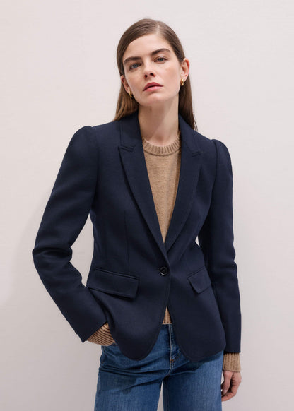 ME+EM Clothing Navy Feminine Sleeve Fitted Blazer