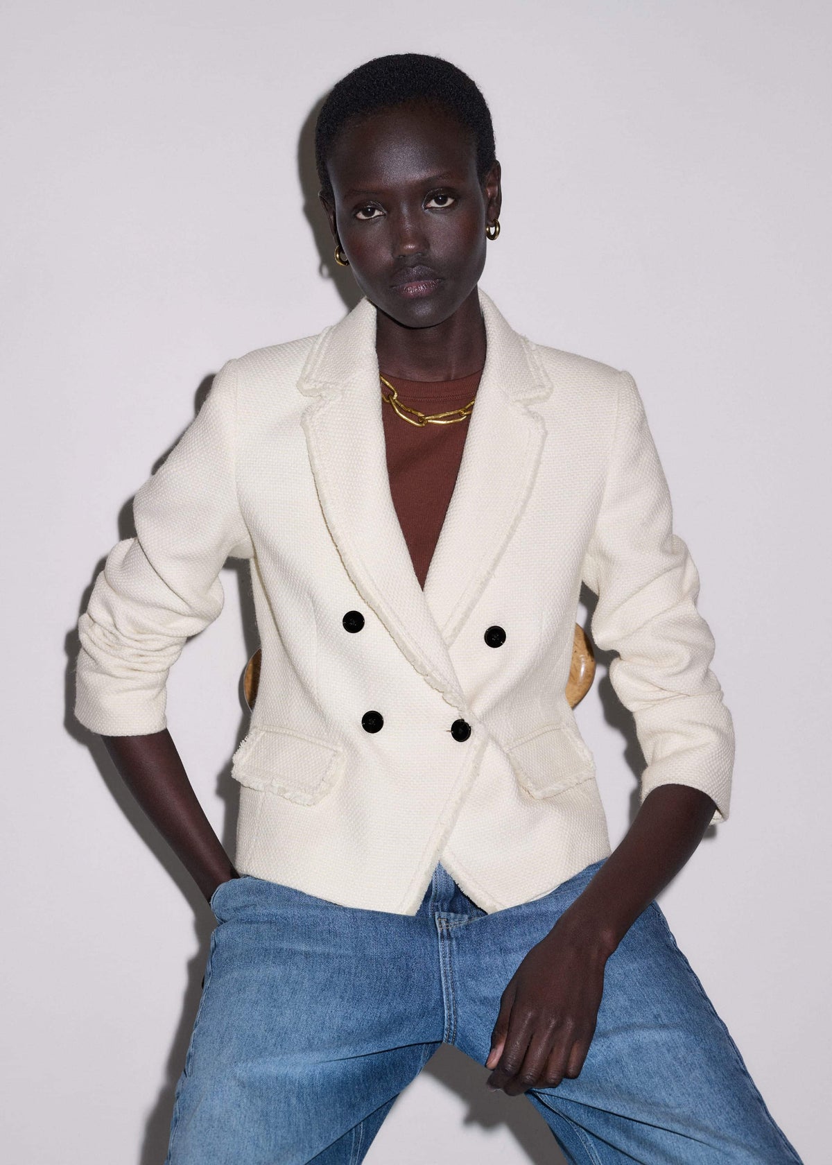ME+EM Clothing Ivory AM-PM Fitted Blazer