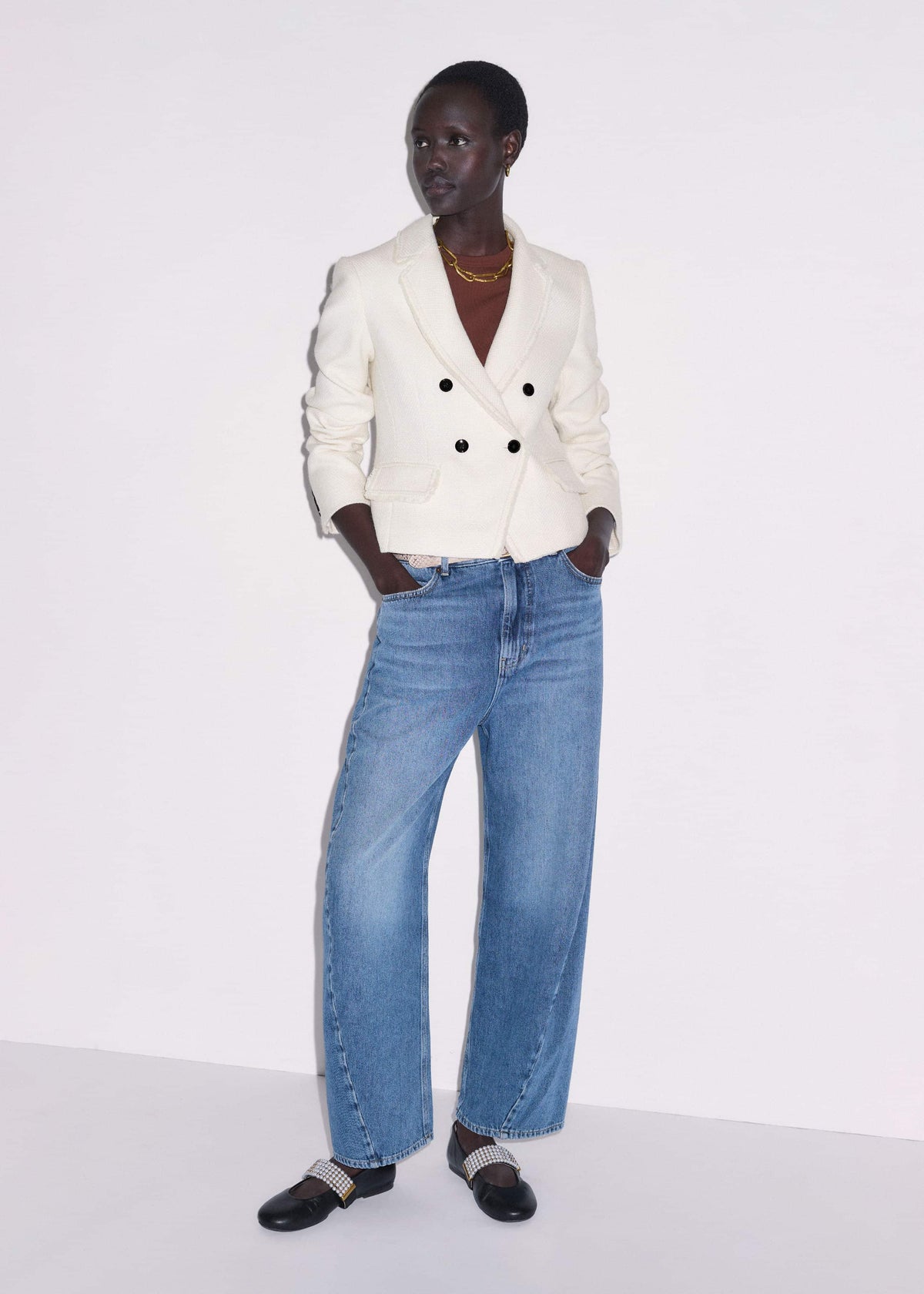 ME+EM Clothing Ivory AM-PM Fitted Blazer