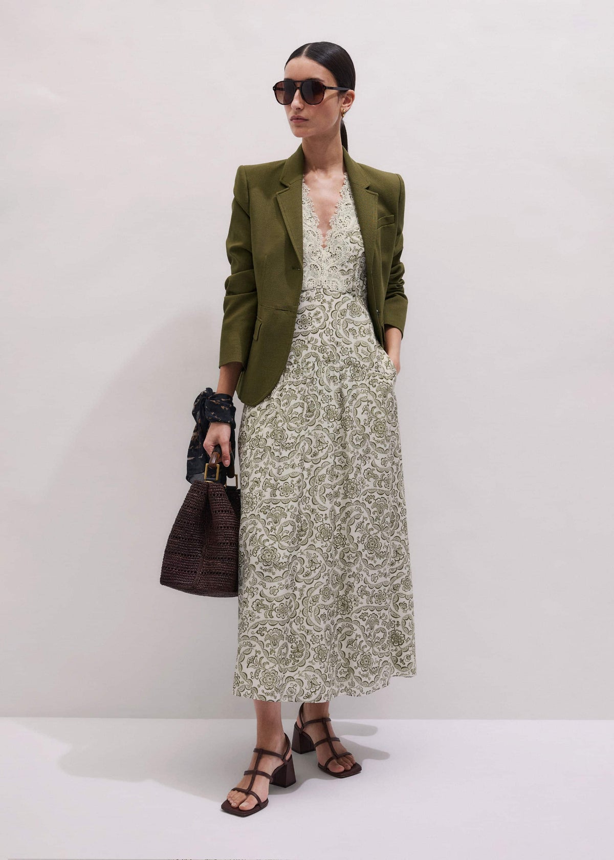 ME+EM Clothing Olive Green Soft Sculpt Jacket